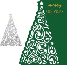Christmas Star Tree Metal Die Cuts, Merry Christmas Tree Scrapbook Cards Cutting