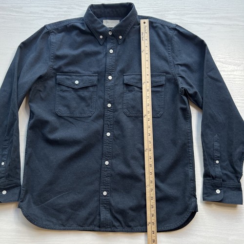 Everlane Brushed Flannel Shirt Mens Large Navy Button Down Long Sleeve New - Picture 4 of 8