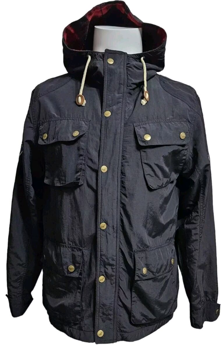 DUFFER OF ST. GEORGE Vintage Black Nylon Jacket with Nood