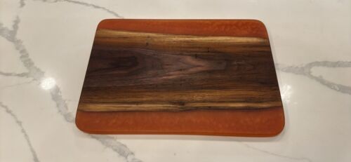 Unique Black Walnut With Orange Epoxy Cutting Board/ Cheese Board/ Charcuterie