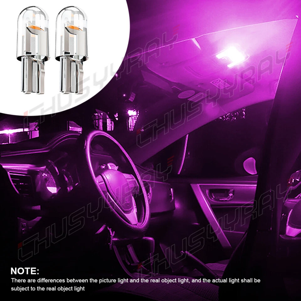 2x LED Pink Lights Bulbs For Infiniti G20 G35 G37 I30 M45 FX35 QX50 Q70 Q60 QX55 - Image 2 of 4