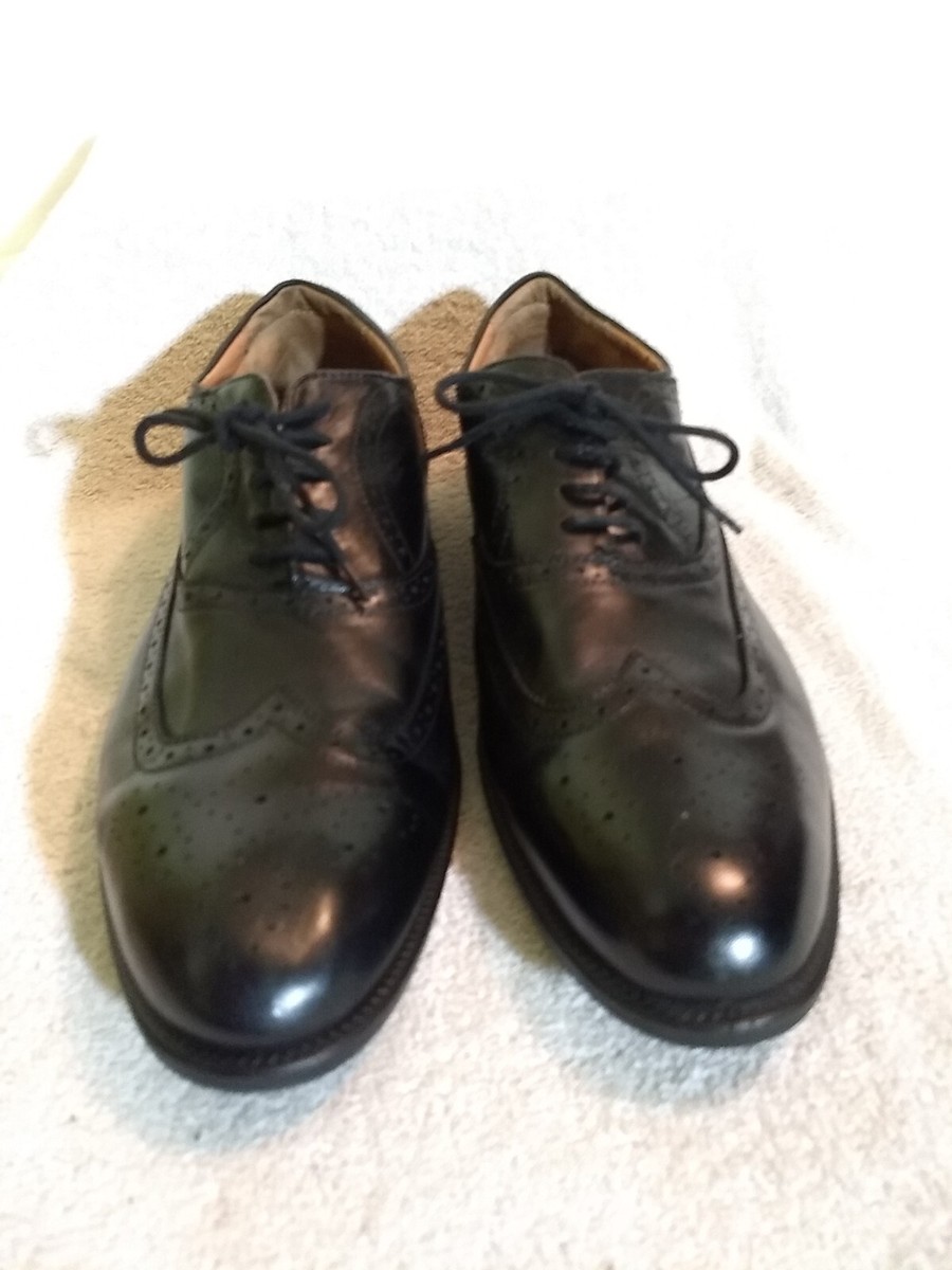 G.H. Bass & Co Mens Black Leather Flex Step Wingtip Oxfords  display picture 3