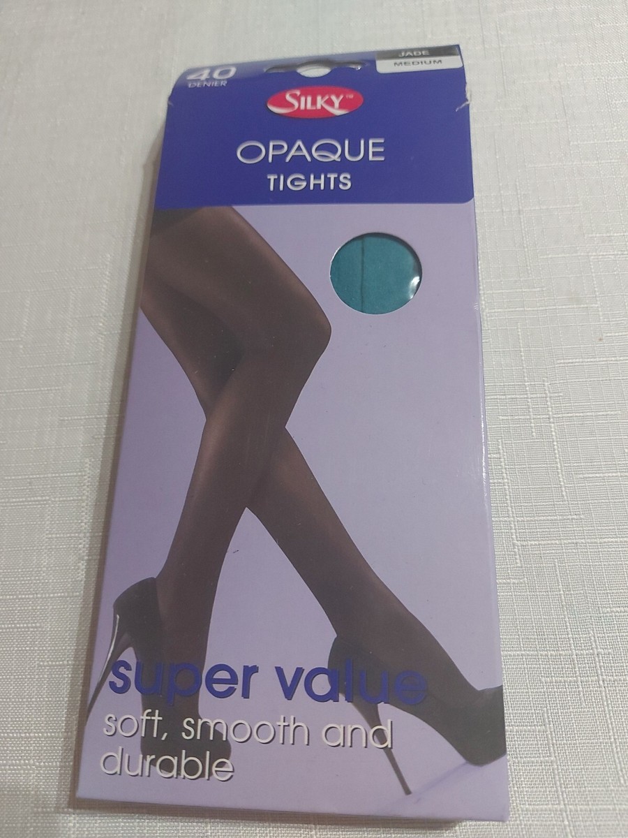 Silky 40 denier Opaque nylon Jade winter Size Medium UK