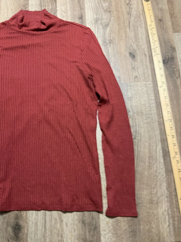 Camisa Rachel Zoe, Para Mujer Talla Mediana, Naranja, Manga Larga, Cuello Simulado Foto 4 de 4