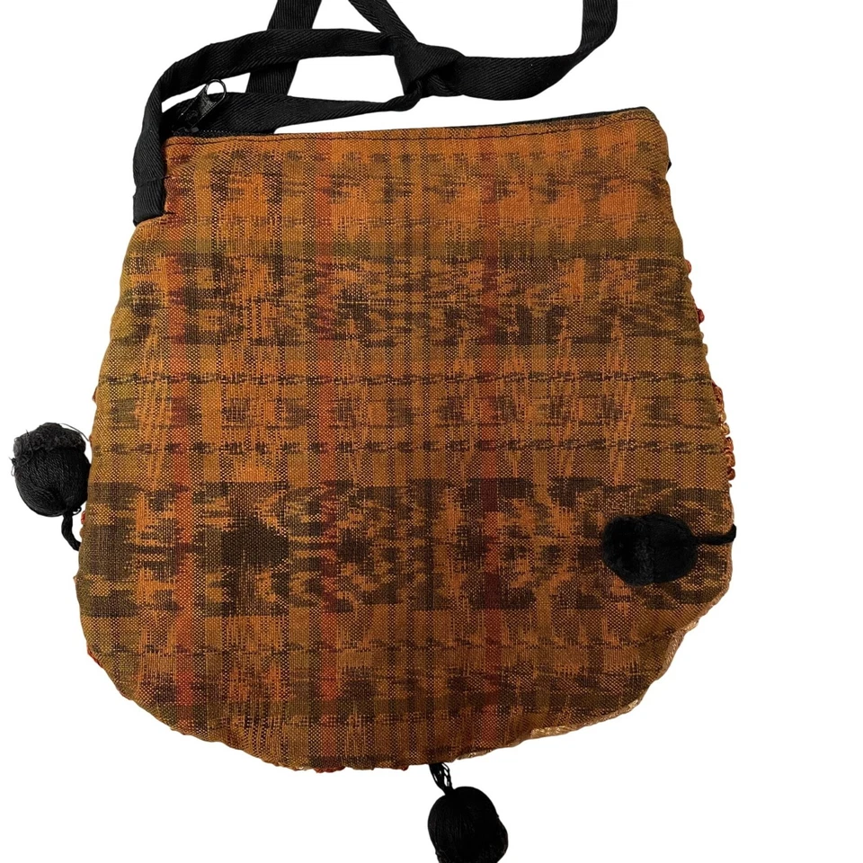 Bolso Bandolera HIPPIE de Hombro HECHO A MANO Tapiz de Cobre Óxido Años 50 60 De Colección Foto 2 de 4