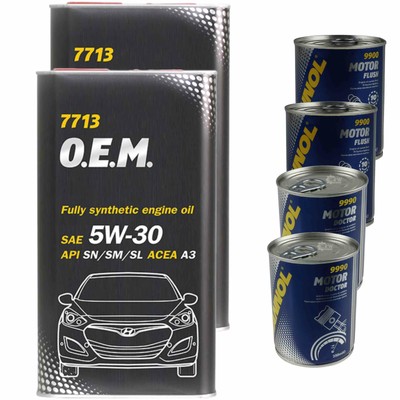 8L MANNOL 7713 O.E.M. 5W-30 Motoröl API SN ACEA A3 ILSAC GF-5/GF-4/GF-3 Additiv