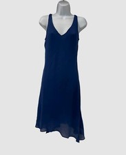 $145 Lauren Ralph Lauren Women's Blue V-Neck Sleeveless A-Line Dress Size 2