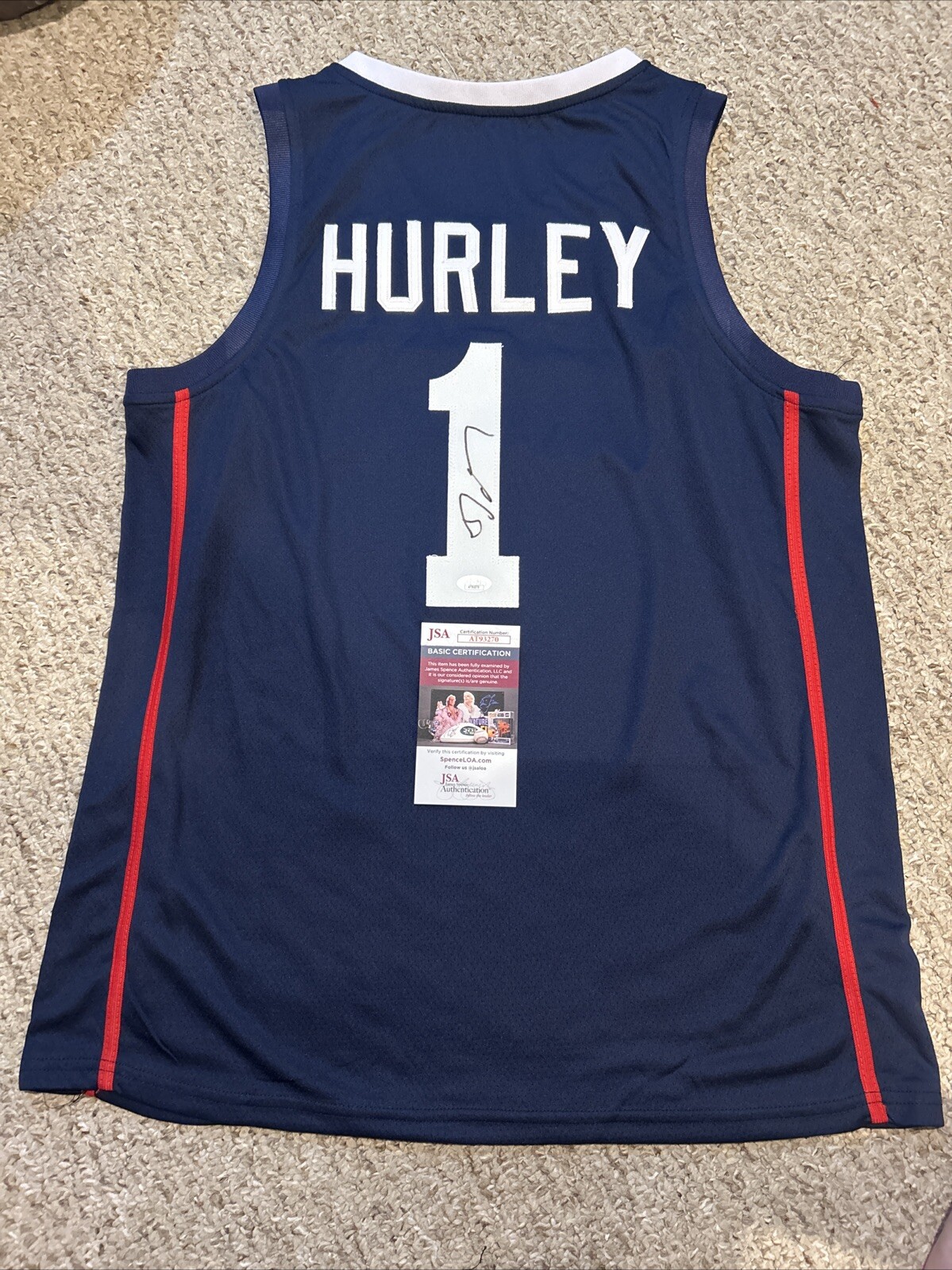 Dan Hurley Autographed Signed UConn Huskies - COACH JERSEY JSA COA BASKETBALL 