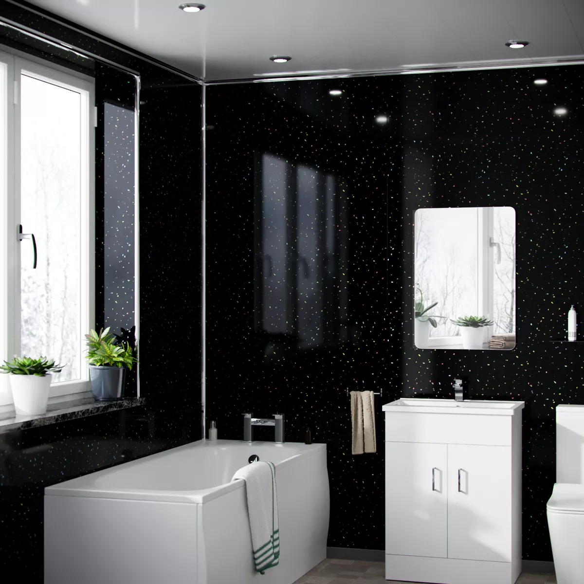 Bathroom PVC Cladding Panels Modern Ceiling Shower Wet Wall Panels
