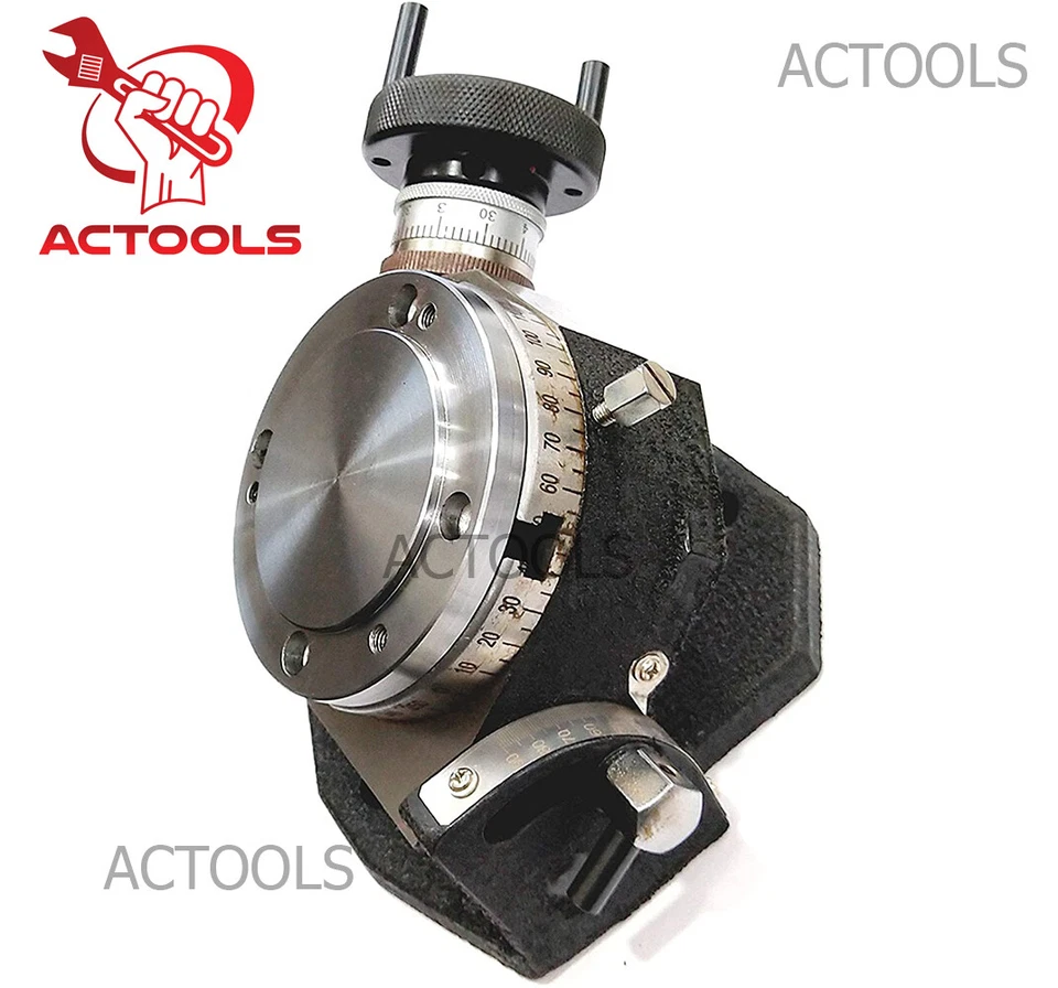 Mesa giratoria inclinable de 4" pulgadas con portabrocas y placa posterior autocentrantes de 100 mm Foto 4 de 4