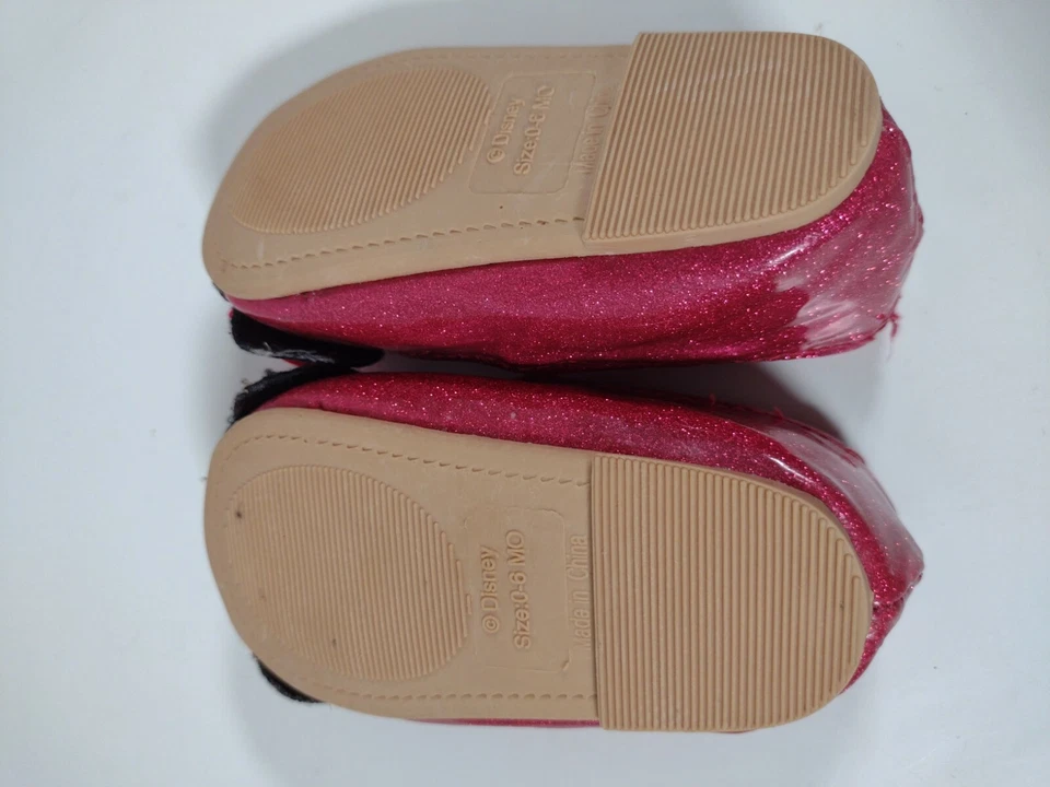Sapatos infantis Disney Minnie Mouse rosa brilho bebê menina tamanho 0-6 meses - Imagem 4 de 4
