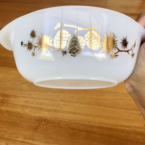 Vintage Agee Pyrex Golden Pine Ovenproof Casserole Dish O-CR-200 - Picture 3 of 7