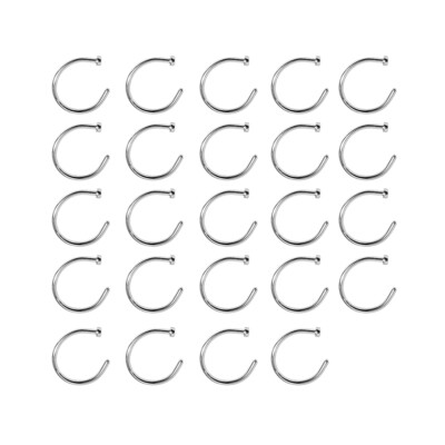 Wholesale 24 Pcs 18G 20G Nose Hoops Rings Surgical Steel Nose Piercings Jewelry