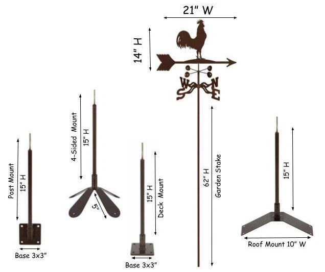 EZ Vane: HEAVY DUTY Steel Rooster Weathervane - Image 4 of 4