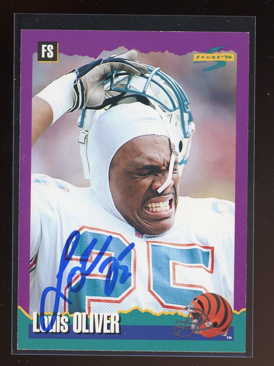 1994 Score LOUIS OLIVER Signed Card autograph auto BENGALS DOLPHINS
