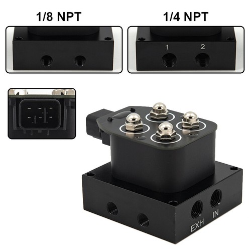 Air Ride Suspension Manifold Solenoid Valve Controller Kit With Pressure Gauge - Picture 5 of 9