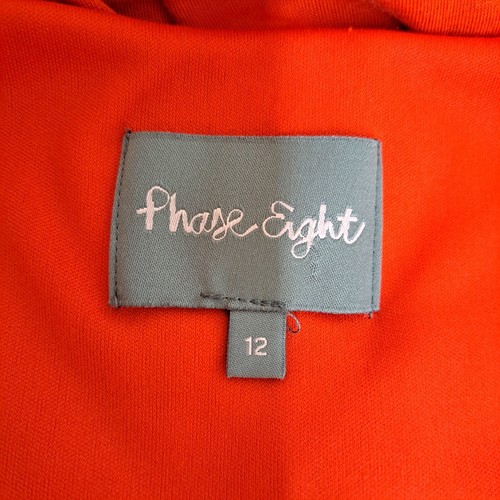 Phase Eight Dress Red Jersey UK 12 Flare Stretch Knee Length Tencel - Picture 8 of 9
