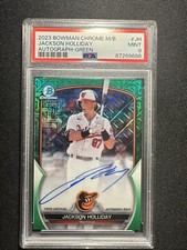 2023 Bowman Chrome  Jackson Holliday Auto M/B Mojo GREEN Refractor /99 PSA 9