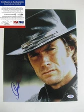 CLINT EASTWOOD,COWBOY,SIGNED,AUTOGRAPHED,11X14 PHOTO,PSA DNA,WITH PROOF PHOTO