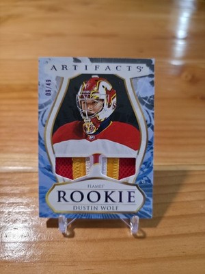 Dustin Wolf 2023-24 Artifacts Purple Dual Patch Card 09/49