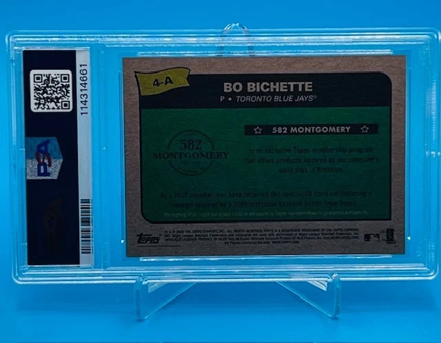 BO BICHETTE 2020 TOPPS 582 MONTGOMERY CLUB RC Rookie SP AUTO PSA 10 GEM MINT #3 - Image 3 of 3
