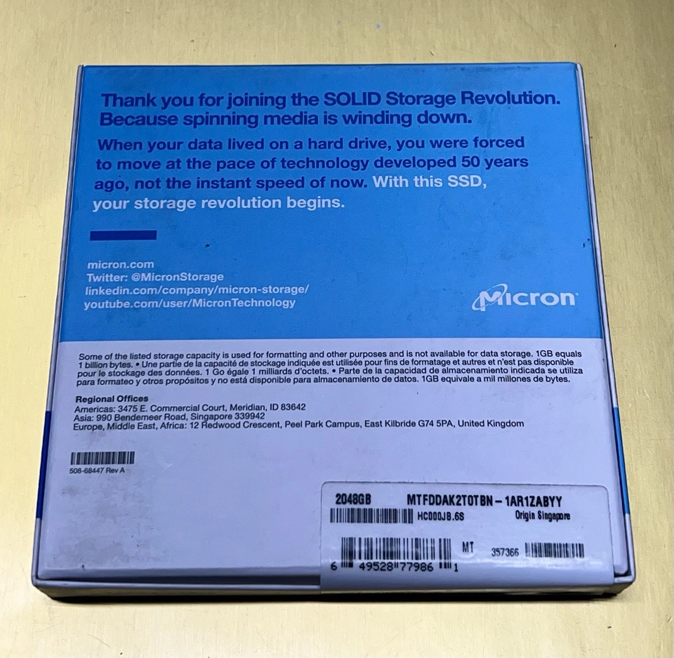 MICRON 1100 2 TB 2.5" SATA 6Gb/s 3D NAND SSD MTFDDAK2T0TBN -SEALED - Image 2 of 4