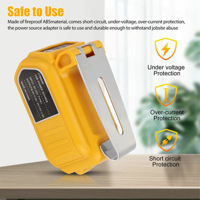 20V Battery Charger Adapter Power Source Converter for Dewalt DCB201 DCB205 US