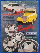 1990 BOYD CODDINGTON CRAGAR WHEELS/RIMS PRODUCT LINE ORIGINAL PRINT AD HOT RODS