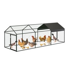 Large Metal Chicken Coop, Chicken Runs for Yard with Waterproof and Anti-Uv C...