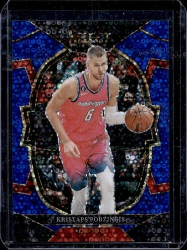 2022-23 Select Kristaps Porzingis Blue Disco Prizm Concourse #6/25 Wizards