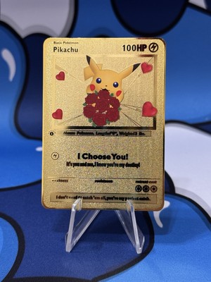 i choose you gold pokemon card Pokémon Pikachu I Choose You! METAL Gold Custom Card VALENTINE’S DAY GIFT
