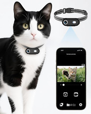 Cat Camera Collar with Phone APP, 1080P HD Video Recording, Xs/M-Size Pet POV Ca