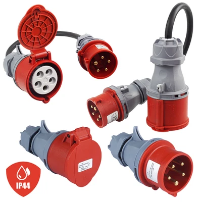 ADELID® CEE Adapter Starkstrom 16A Stecker auf 32A Kupplung 400V 5-polig mit Kabel