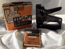 Vintage BOSTITCH T5 TACKER In Box USA BLACK With Staples Tested Works