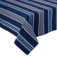 DII Design Imports Tablecloth, Maritime Stripe, 60x84, Blue/Cream, item# 751519