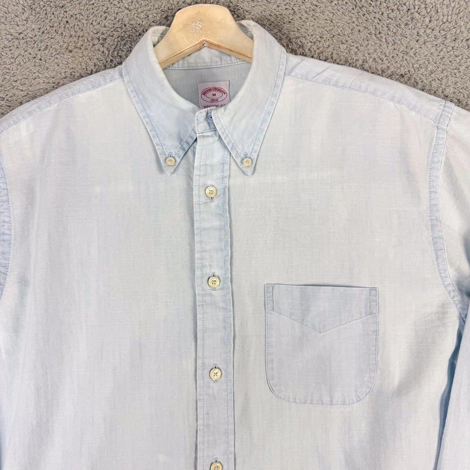 Brooks Brothers Shirt Mens Medium Light Blue Madison Fit Button Down Oxford - Image 3 of 4