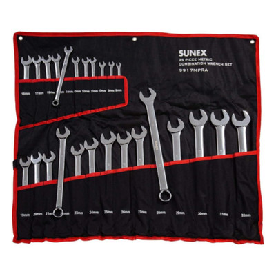 Sunex Tools 9917MPRA Fully Polished Metric Combination Wrench Set