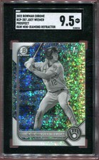 2022 Joey Wiemer 1st Bowman Chrome B&W Mini Diamond #BCP-207 Brewers SGC 9.5