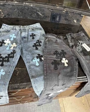 NEW Chrome Heart Denim & White Cross Jeans Men’s 32 (FAST SHIPPING!)