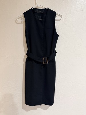 Zara Basic Sleeveless Black Belted Blazer Dress size XS
