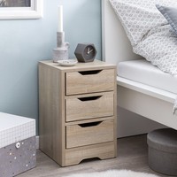 Nachtkonsole Nachtkommode Nachtschrank Nachttisch NachtkäStchen 3 SchüBe Sonoma