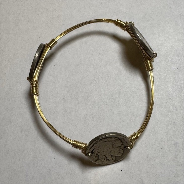 Stackable Gold Silver Coin Bourbon & Bowties Indi… - image 1