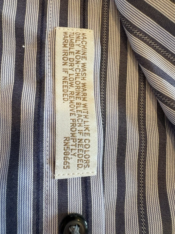 Camisa de vestir Nordstrom para hombre sin arrugas SmartCare gris púrpura a rayas 161/2 x 32  Foto 4 de 4