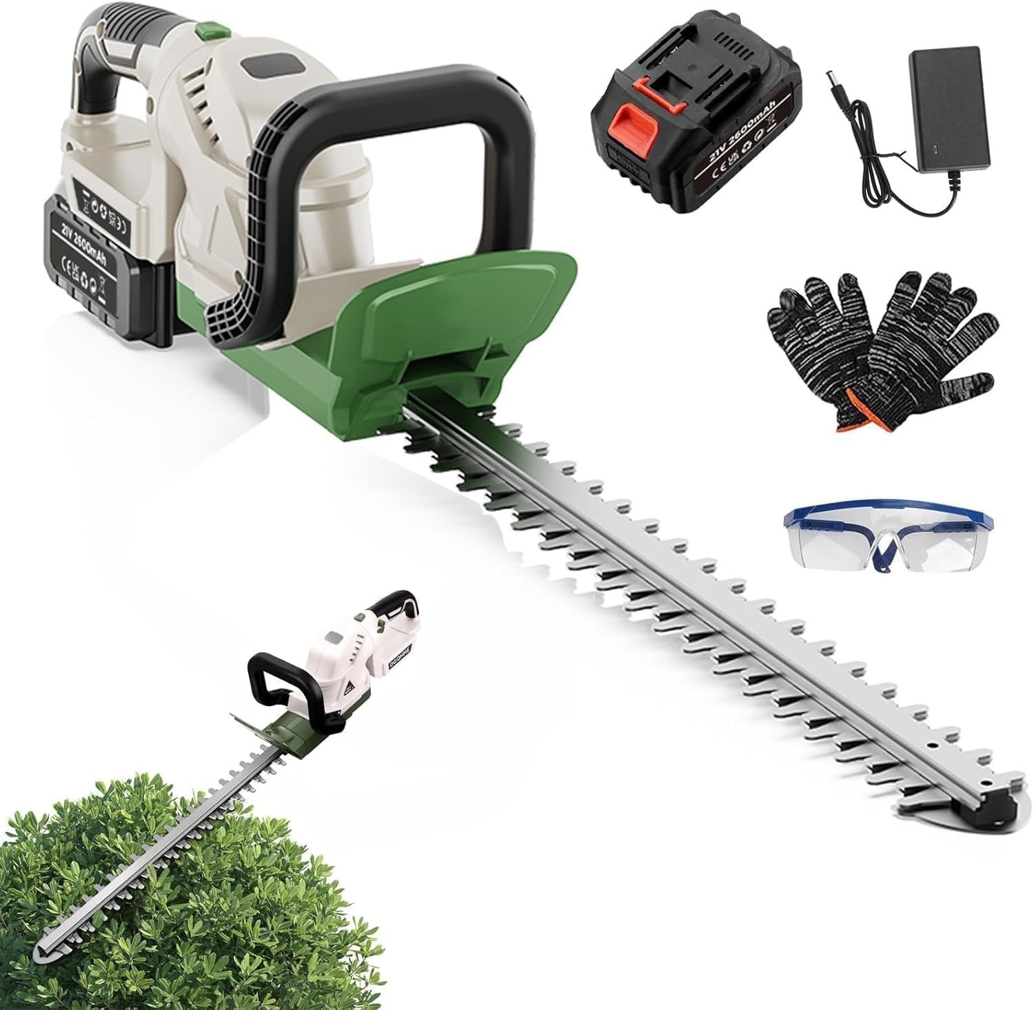 Opened Not Used - Cordless Hedge Trimmer Cordless 51cm Cutting Length 16mm Tooth