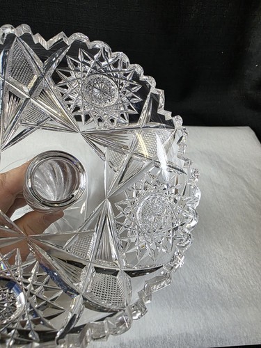 ABP Cut Crystal 7 7/8" Compote Candy Dish - Picture 4 of 11