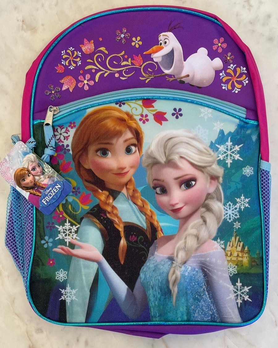 Disney Frozen Anna & Elsa Backpack (Purple & Blue), Authentic Licensed NWT