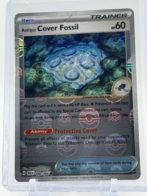 2025 Pokemon ANTIQUE COVER FOSSIL #080/086 Poke Ball Black Bolt Never Played  