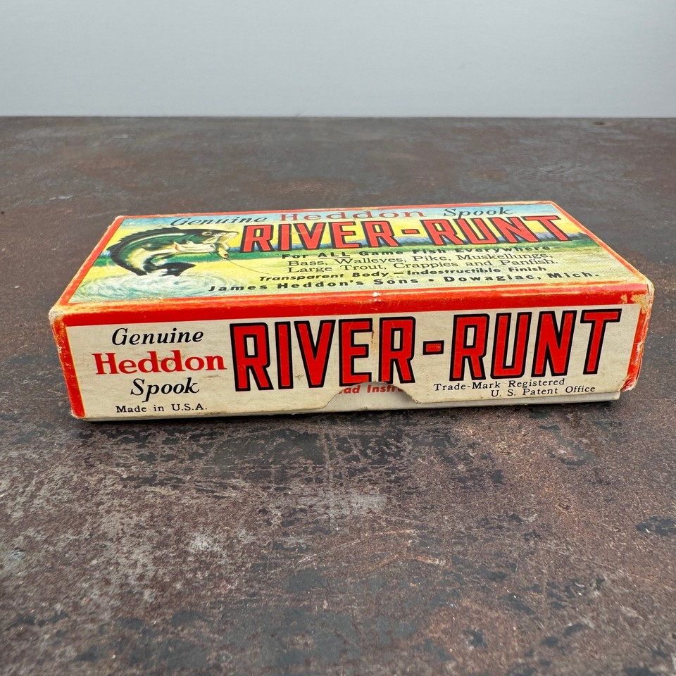 Appât de pêche vintage appât à manivelle Heddon River Runt Spook Sinker