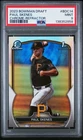 Paul Skenes 2023 Bowman Draft Chrome Refractor 1st Bowman #BDC14 PSA 9 Pirates