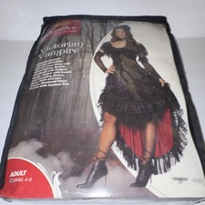 Spirit Victorian Vampire Dress Costume S Black/Red Polyester Lace Halloween